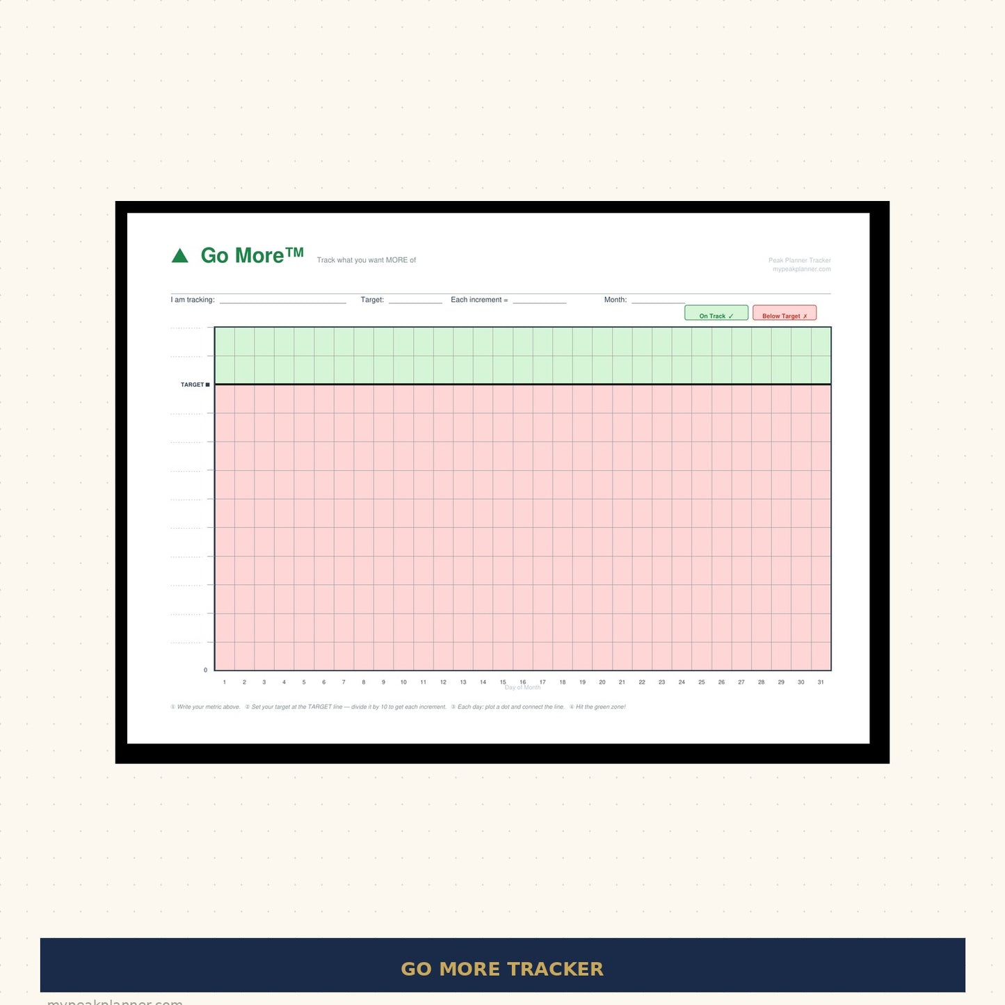 Go More™ & Go Less™ — Free Run Chart Tracker Pack