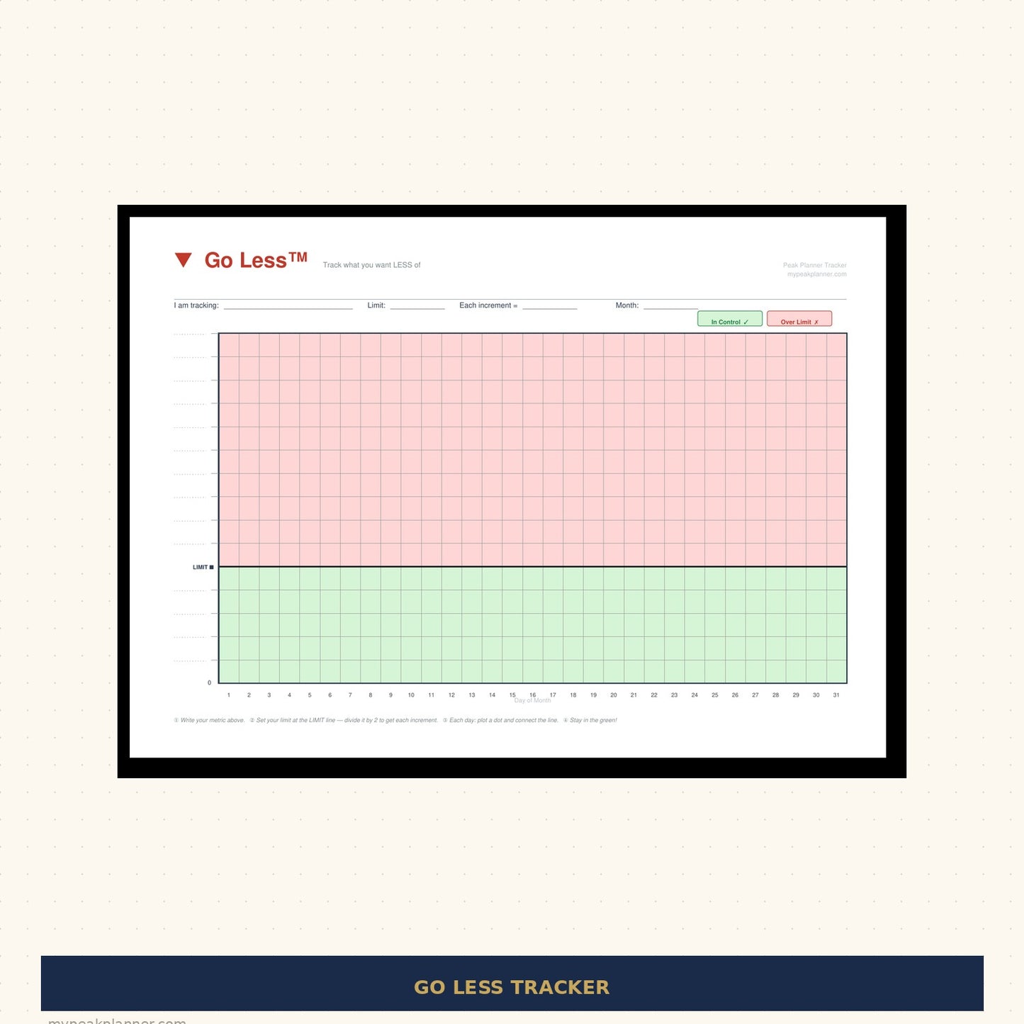 Go More™ & Go Less™ — Free Run Chart Tracker Pack